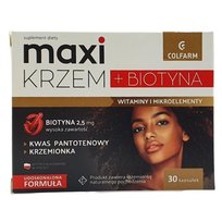 Maxi Krzem+Biotyna Kapsułki Twarde 30 szt. Colfarm