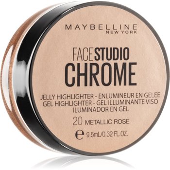 Maybelline Face Studio Chrome Jelly Highlighter rozświetlacz żelowy odcień 20 Metallic Rose 9.5 ml - Maybelline