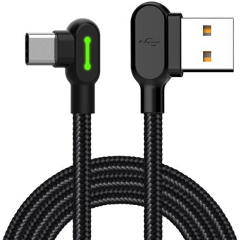 Mcdodo Button Szybki Kabel Kątowy 90° Led Usb Typ-C 3M Czarny. - Mcdodo