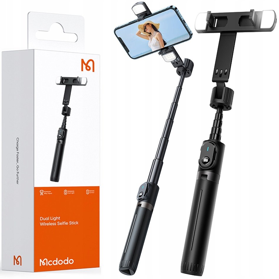 Фото - Тримач / підставка Mcdodo Double Shot Kijek Selfie Stick Tripod Bluetooth Statyw Czarny 