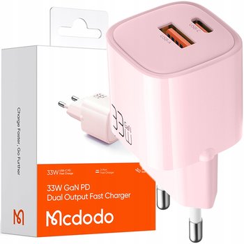 MCDODO, ŁADOWARKA USB/USB-C, SZYBKA, NANO, GAN 33W PD, RÓŻOWA - Mcdodo