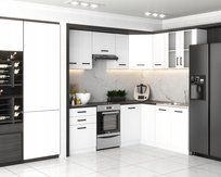 MEBLE KUCHENNE KUCHNIA ZESTAW SZAFKI BLAT JOLA NAROŻNA BIAŁY MAT