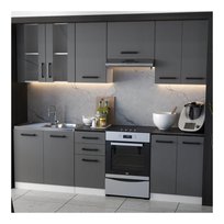 MEBLE KUCHENNE KUCHNIA ZESTAW SZAFKI MODUŁOWE BLAT JOLA 2,4M GRAFIT