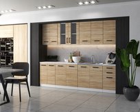 MEBLE KUCHENNE KUCHNIA ZESTAW SZAFKI MODUŁOWE BLAT JOLA 2,6M DĄB SONOMA