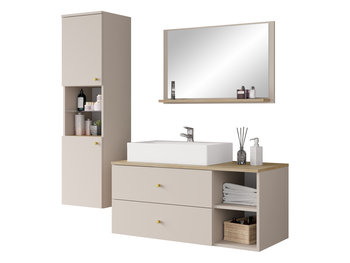 Meble łazienkowe Kertos II, Piasek Pustyni + Piasek Pustyni / Dąb Cremona - Mirjan24