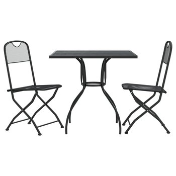 Meble ogrodowe antracytowe, 2 krzesła, stół, 54x40 - Zakito
