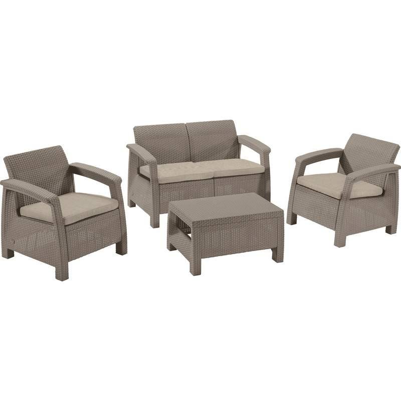Meble ogrodowe CURVER Corfu Set Keter, cappucino, 4 elementy