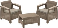 Meble ogrodowe CURVER Corfu Weekend, cappuccino, 3 elementy