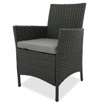 Meble ogrodowe rattanowe FOTEL Classic CZARNY Grafitowy SOLIDNA KONSTRUKCJA