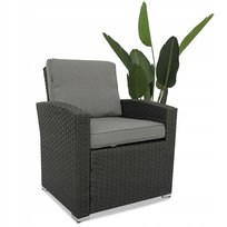 Meble ogrodowe rattanowe FOTEL Milano WYGODNY Just Relax CZARNY GRAFITOWY