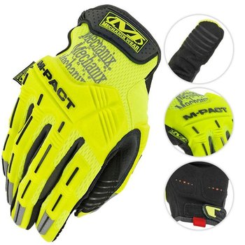 Mechanix Wear Rękawice Hi-Viz M-Pact Żółte - L - Mechanix Wear