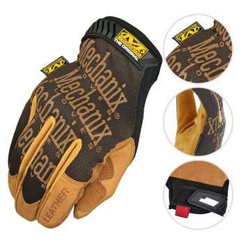 Mechanix Wear Rękawice Original Leather Czarne-Coyote - L - Mechanix Wear