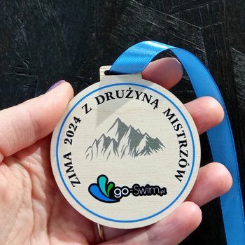 Medal medale drewniane z nadrukiem logo w kolorze na zawody górskie góry - Inna marka