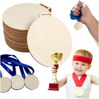 Medale ze sklejki 50SZT Odznaka drewniana dla przedszkola Decoupage Scrapki