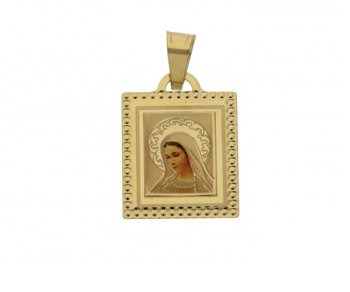 Medalik złoty z wizerunkiem Matki Boskej z emalia nr OS 204-MD11-40 emalia Au 585 - Sezam