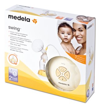 Medela, Swing, Laktator elektryczny dwufazowy + smoczek Calma, zestaw - Medela