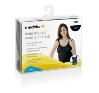 Medela, Tank Top dla kobiet w ciąży i karmiących piersią, rozmiar L, Czarny - Medela