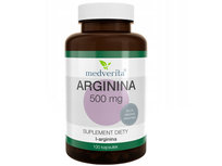 Medverita, Arginina, 500 mg,  Suplement diety, 100 kaps.