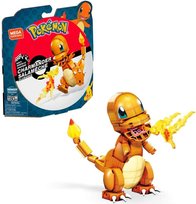 MEGA Klocki Pokémon Charmander, Figurka do zbudowania, dla dzieci 7+, fanów i kolekcjonerów GKY96