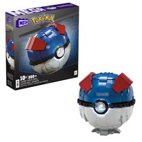 MEGA Klocki Pokémon Duży GreatBall, dla dzieci 10+, fanów i kolekcjonerów HMW04 Mega