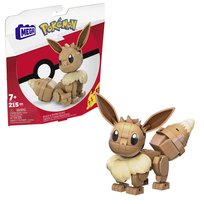 MEGA Klocki Pokemon Eevee, Figurka do zbudowania, dla dzieci 7+, fanów i kolekcjonerów HDL84