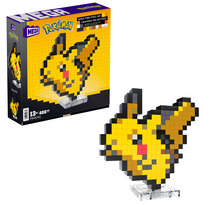 MEGA Klocki Pokémon Pixel Pikachu, Figurka do zbudowania, dla dzieci 13+, fanów i kolekcjonerów HTH74