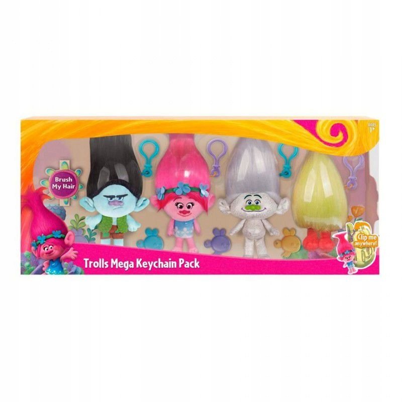 Mega zestaw Trolls - 4 pluszowe breloczki 22 cm