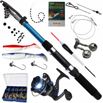 Mega Zestaw Wędkarski Wędka Kołowrotek Akcesoria - Inna marka
