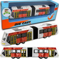 MEGADIDI TRAMWAJ napęd WAGON TRAMWAJOWY 19 cm modern NOWOCZESNY metalowy