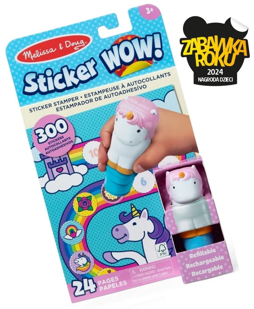 MELISSA&DOUG Naklejki jednorożec uzupełnienie 300 sticker wow - Melissa ...