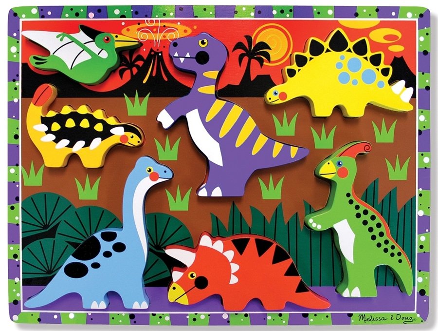 Melissa & Doug, puzzle drewniane Dinozaury