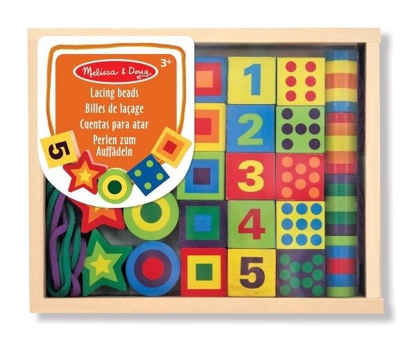 Melissa & Doug, zestaw kreatywny Klocki do nawlekania