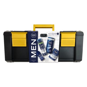 Men Tech Master zestaw prezentowy pianka do golenia 200ml + antyperspirant roll-on 50ml + żel pod prysznic 250ml + balsam po goleniu 100ml  - Nivea