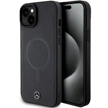 Mercedes Mehmp15S23Rcmk Iphone 15 6.1" Czarny/Black Hardcase Smooth Leather Magsafe - Mercedes