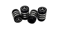 MERCEDES nakrętki na wentyle ALUMINIOWE kapturki 4szt. CZARNE ATA