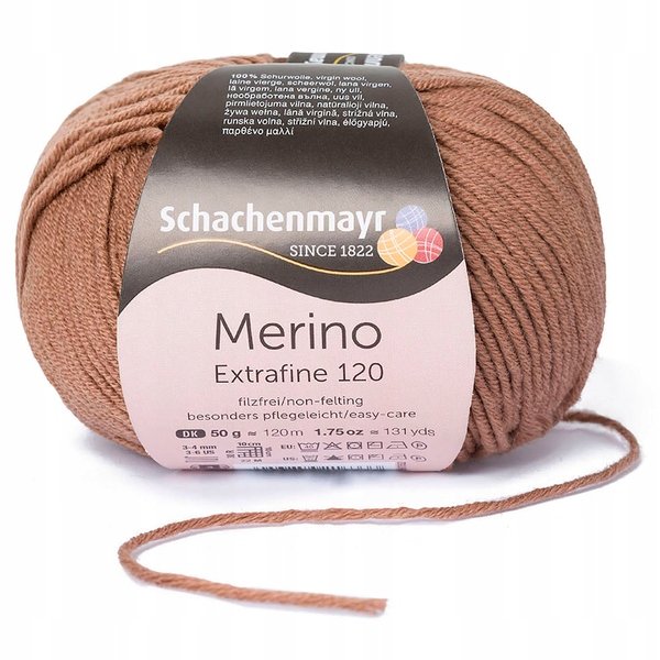 Merino Extrafine 120 Schachenmayr 00113 Jasny Brąz Schachenmayr Sklep