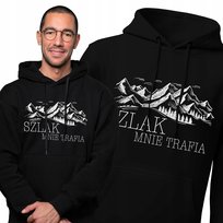 Męska bluza kangurek w góry na SZLAK MNIE TRAFIA z kapturem PREZENT Meeboo
