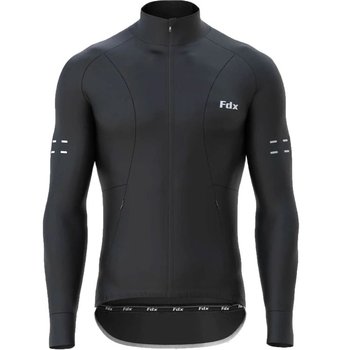 Męska Bluza sportowa Rowerowa Fdx Men'S Arch Thermal Roubaix L.S Jersey | Black - Rozmiar M - FDX