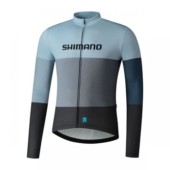 Męska Bluza sportowa Rowerowa Shimano Vertex Printed Long Sleeve Jersey | Aqua - Rozmiar L - Shimano