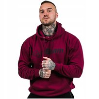 Męska bluza z kapturem PRO Hoodie Burgundy rozmiar M - GymBeam GymBeam