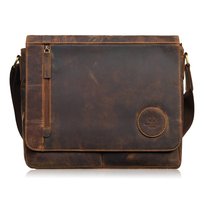 Męska brązowa torba na ramie ze skóry naturalnej vintage Paolo Peruzzi T-147-HBR Paolo Peruzzi