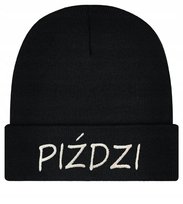 męska czapka, czapka damska zimowa z haftem PIŹDZI czapka miła w dotyku ARTEX FASHION
