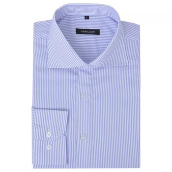 Męska koszula biznesowa biała w błękitne paski rozmiar XXL - vidaXL