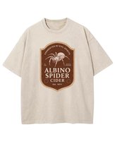 Męska koszulka oversize efekt sprania Akademia Pająka Zwierzęta Beżowa L