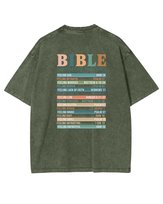 Męska koszulka oversize efekt sprania Biblijne Wsparcie Wiara Khaki 3XL