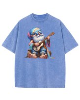 Męska koszulka oversize efekt sprania Krasnal Chill Zgoda Błękitna M