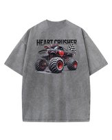 Męska koszulka oversize efekt sprania Monster Truck Potęga Grafitowa XL