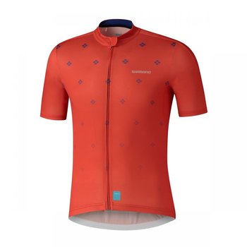 Męska Koszulka Rowerowa Shimano Aerolite Short Sleeve Jersey | Red - Rozmiar L - Shimano