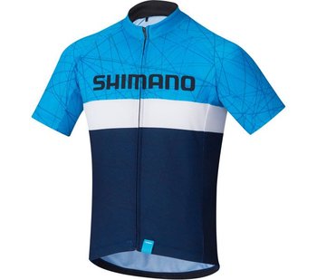 Męska Koszulka Rowerowa Shimano Junior Team Jersey | Niebiesko-Granatowa - Rozmiar M - Shimano