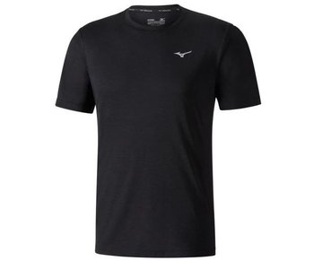 Męska koszulka z krótkim rękawkiem do biegania  Mizuno Impulse Core Tee | CZARNA - Rozmiar L - Mizuno